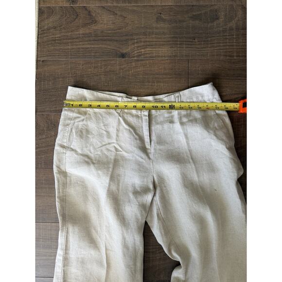 Eileen Fisher Size Small Blended Fabric Linen Style Pants Taupe Wide Leg - Picture 5 of 6